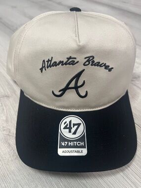 ’47 Atlanta Braves Two-Tone Cream and Black Snap-Back Hat (brand new with tags)